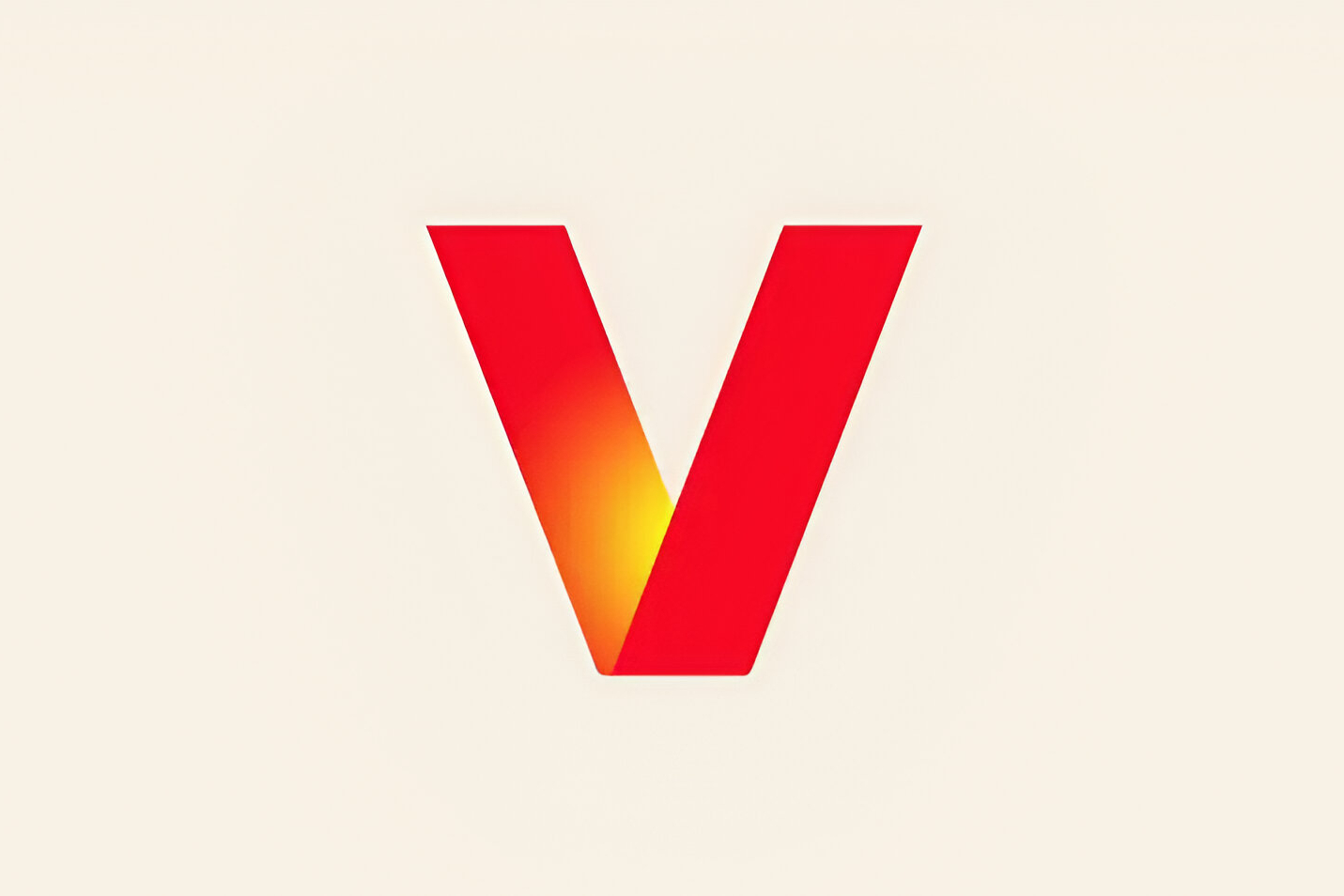 Red Verizon logo over cream background